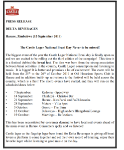 CASTLE BRAAI C2019 PRESS RELEASE STATEMENT - FINAL_5 CASTLE BRAAI C2019 PRESS RELEASE STATEMENT - FINAL