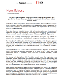 Coca-Cola Foundation Bulawayo Water Project Official Handover Press release_10