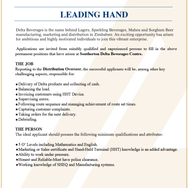 Leading Band Vacancy Leading Band Vacancy