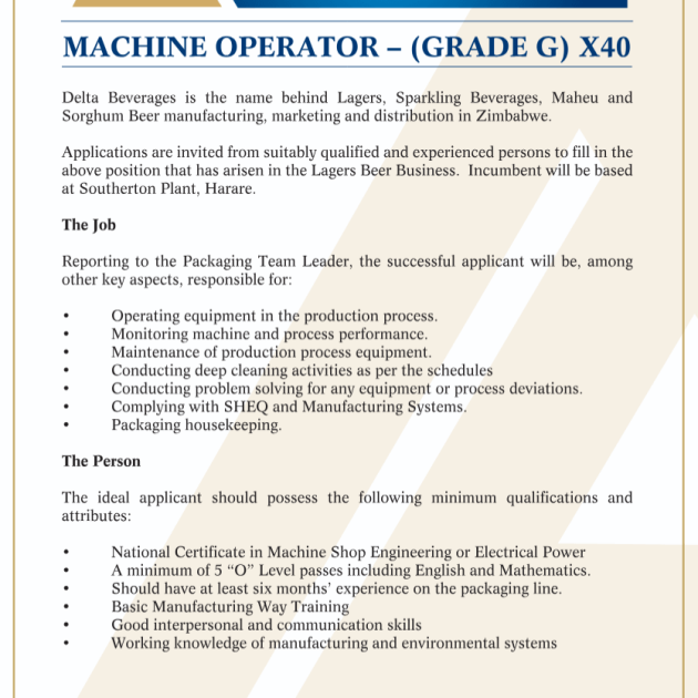 Machine Operator Machine Operator